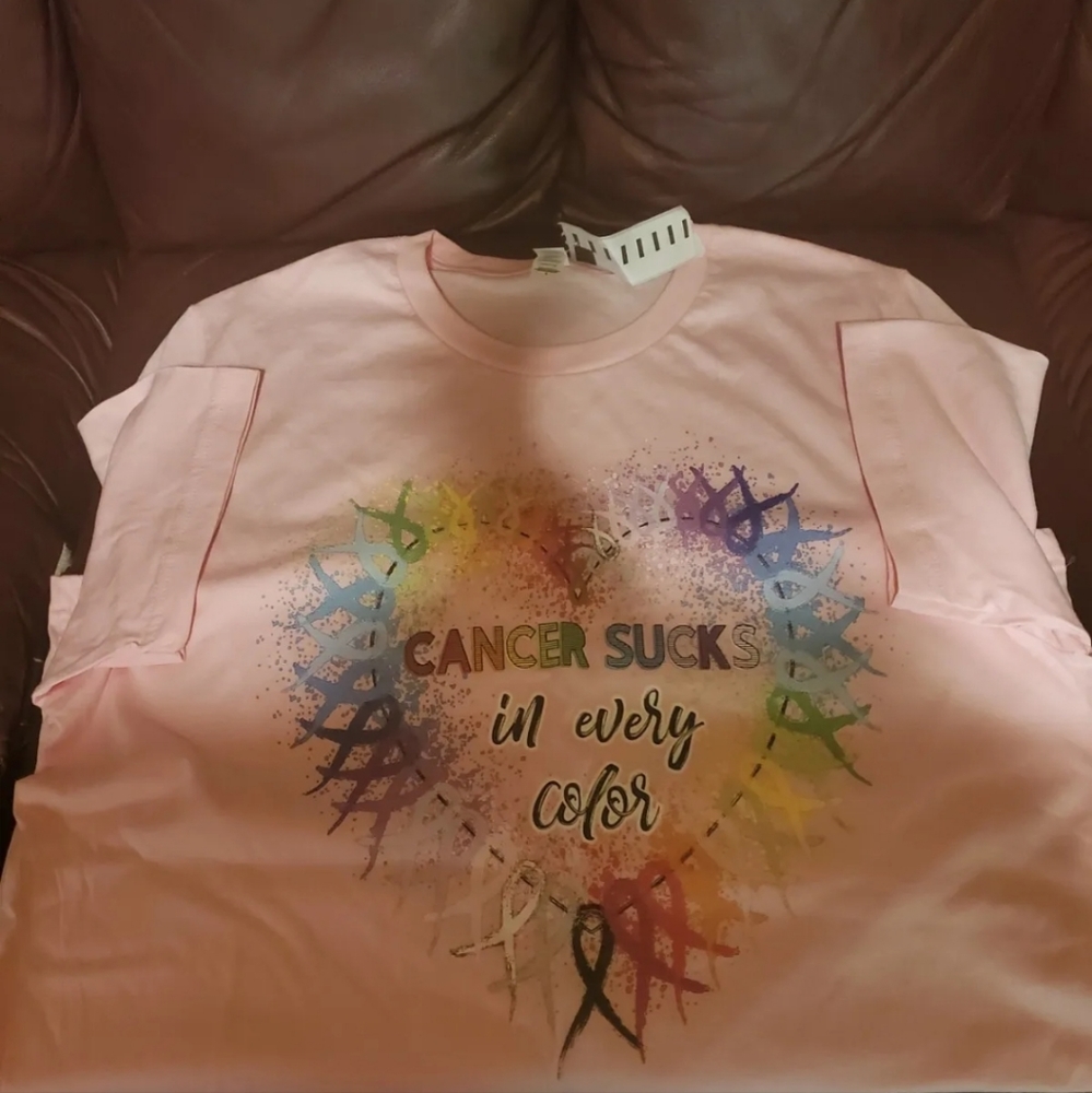 NWT Bella Cancer Sucks In Every Color Pink T-shirt Large Ladies Short Sleeve